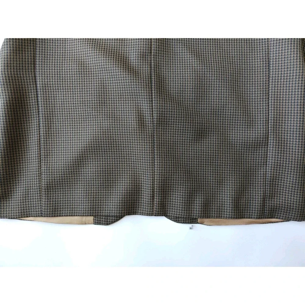 J Riggins Mens Sports Coat 42R Brown Geometric Wool Blazer 3 Button USA E703